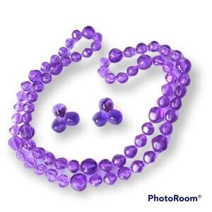 "Grape candy" purple jewelry set - necklace and earrings